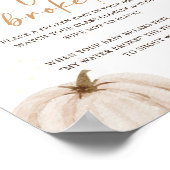 Poster Baby shower d'automne Symbole de ma rupture d'eau (Coin)