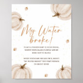 Poster Baby shower d'automne Symbole de ma rupture d'eau (Devant)