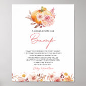 Poster Baby shower D'Automne Un Message Du Signe Bump (Devant)
