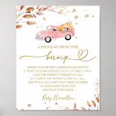 Poster Baby shower D'Automne Un Message Du Signe Bump (Devant)