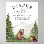 Poster Baby shower d'aventure Rupture de couche de bois (Devant)