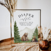 Poster Baby shower d'aventure Rupture de couche de bois