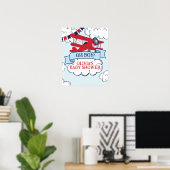 Poster baby shower d'avion rouge (Bureau à domicile)