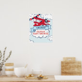 Poster baby shower d'avion rouge (Cuisine)