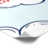 Poster baby shower d'avion rouge (Coin)