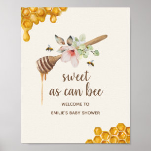 Poster Baby shower De Baguette De Miel Floral