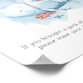 Poster Baby shower de baleines à raies de couches (Coin)