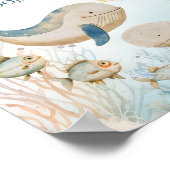 Poster Baby shower de baleines sous la mer Déchets Signe (Coin)