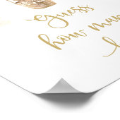 Poster Baby shower de ballon d'ours en peluche d'or Devin (Coin)