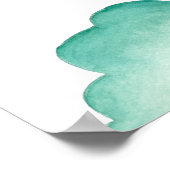 Poster Baby shower de ballons à air chaud Aqua jaune Bien (Coin)