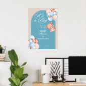 Poster Baby shower de ballons bleu beige (Bureau à domicile)