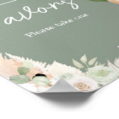 Poster Baby shower de balloon à oreille de saumons verts  (Coin)