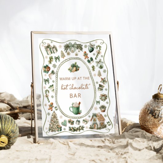 Poster Baby shower de bar à chocolat chaud hiver