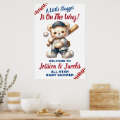 Poster Baby shower de baseball (Cuisine)