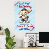 Poster Baby shower de baseball (Bureau à domicile)