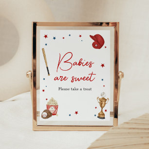 Poster Baby shower de baseball Les bébés sont doux