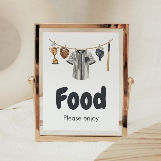 Poster Baby shower de baseball Little Slugger