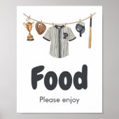 Poster Baby shower de baseball Little Slugger (Devant)