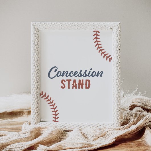 Poster Baby shower de baseball - Panneau de concession
