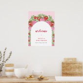 Poster Baby shower de bienvenue aux arches aux fraises do (Cuisine)