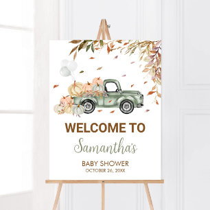 Poster Baby shower de bienvenue du Citrouille de camion v