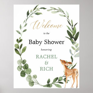 Poster Baby shower de bienvenue neutre pour le sexe du ce