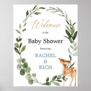 Poster Baby shower de bienvenue neutre pour le sexe du ce