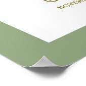 Poster Baby shower de bottes florales Sage Green Boho Bie (Coin)