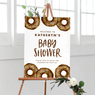 Poster Baby shower de bouillie de chocolat Bienvenue
