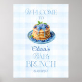 Poster Baby shower de Brunch Bébé Blueberry Bienvenue (Devant)