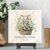 Poster Baby shower de Bunny Eucalyptus vert