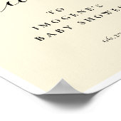 Poster Baby shower de calligraphie élégant Bienvenue (Coin)