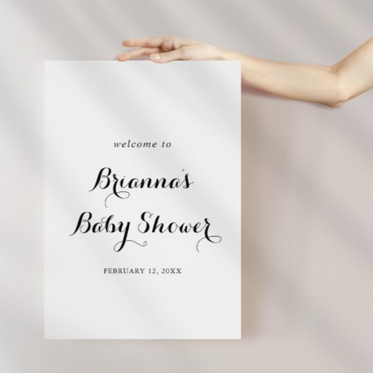 Poster Baby shower de calligraphie moderne Bienvenue