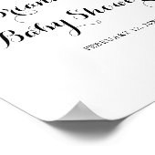 Poster Baby shower de calligraphie moderne Bienvenue (Coin)