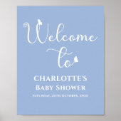 Poster Baby shower de calligraphie papillon moderne Bienv (Devant)