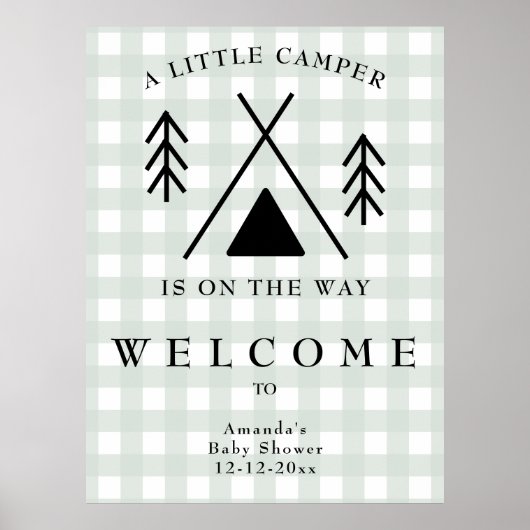 Poster Baby shower de camping de bienvenue (Devant)