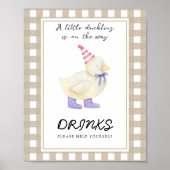 Poster Baby shower de canard - Boissons vous aider (Devant)