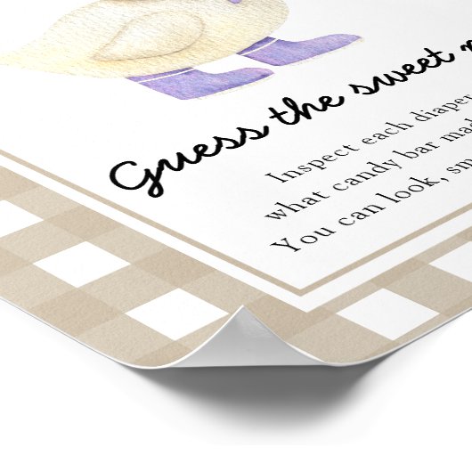 Poster baby shower de canard - Devinez le gâchis doux (Coin)