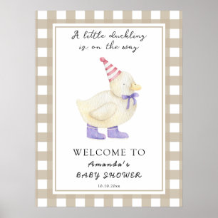 Poster Baby shower de canard mignon