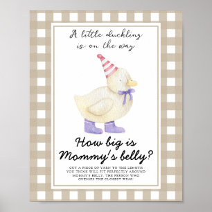Poster Baby shower de canard - quelle taille est le jeu d
