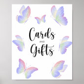 Poster Baby shower de cartes et cadeaux Papillon (Devant)