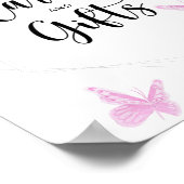 Poster Baby shower de cartes et cadeaux Papillon (Coin)