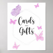 Poster Baby shower de cartes et cadeaux Papillon (Devant)