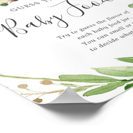 Poster Baby shower De Cerfs Devine La Nourriture Pour Béb (Coin)