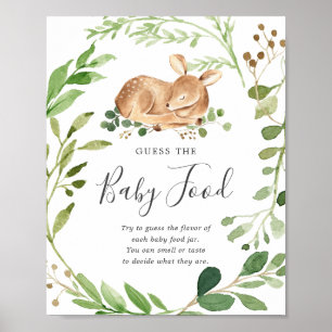 Poster Baby shower De Cerfs Devine La Nourriture Pour Béb
