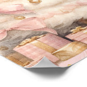 Poster Baby shower de cerfs d'hiver rose Bienvenue (Coin)