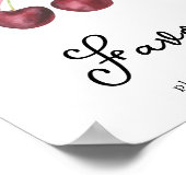 Poster Baby shower de cerises d'aquarelle - Faveurs (Coin)