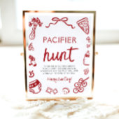 Poster Baby shower de chasse à la pacifier italienne pour