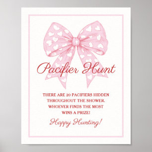 Poster Baby shower de chasse à la soie rose Pacifique