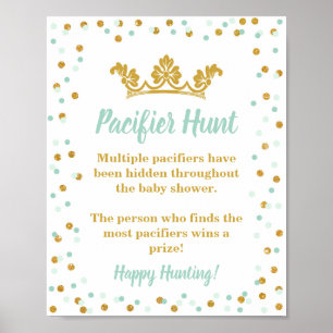 Poster Baby shower de chasse Pacifique Jeu Signal Royal M